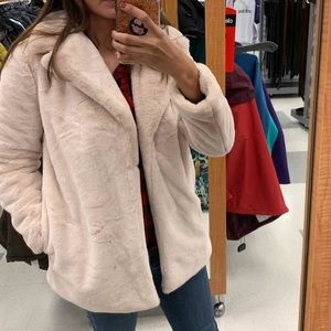 Faux fur teddy bear coat Size Small Like New